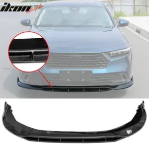 Fits 23-25 Honda Accord IKON V1 Style Carbon Fiber Print Front Bumper Lip PP 4PC - Image 6