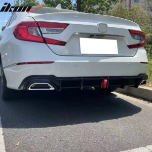 Fits 18-22 Honda Accord Hybrid LED Rear Bumper Lip Diffuser Spoiler Gloss Black - Image 3